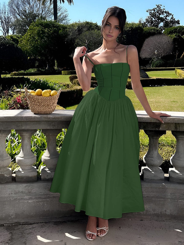 Rosalyn - Elegant Wedding Guest Corset Midi Dress