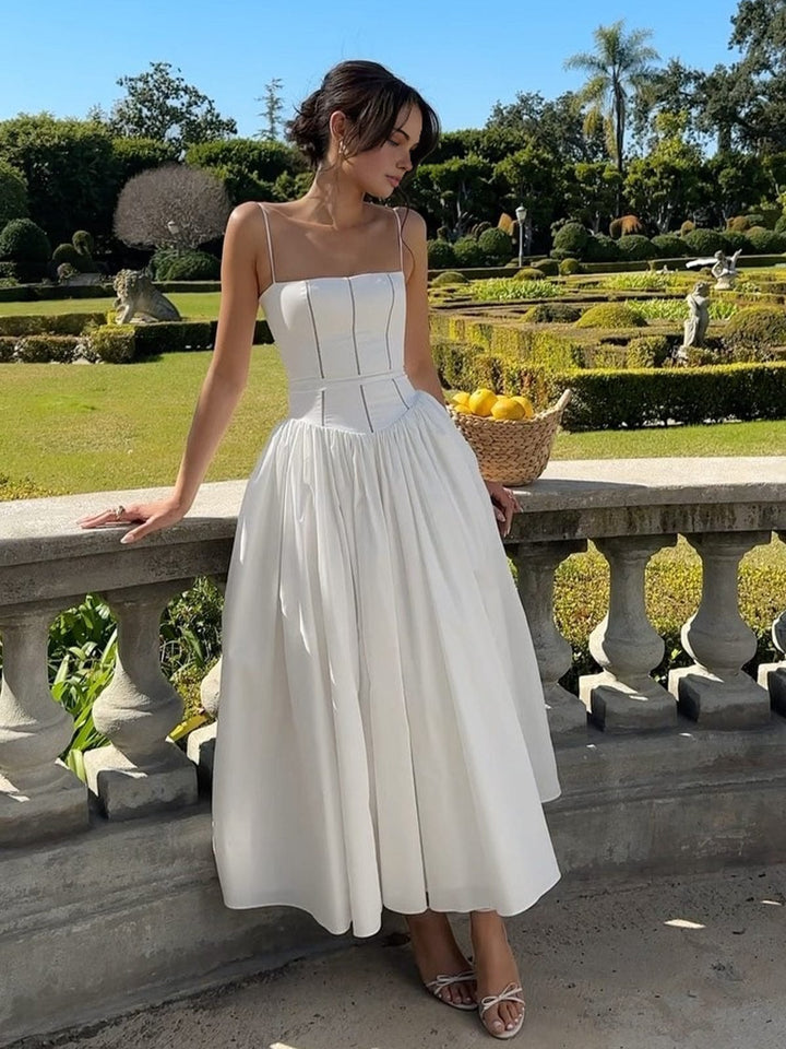 Rosalyn - Elegant Wedding Guest Corset Midi Dress
