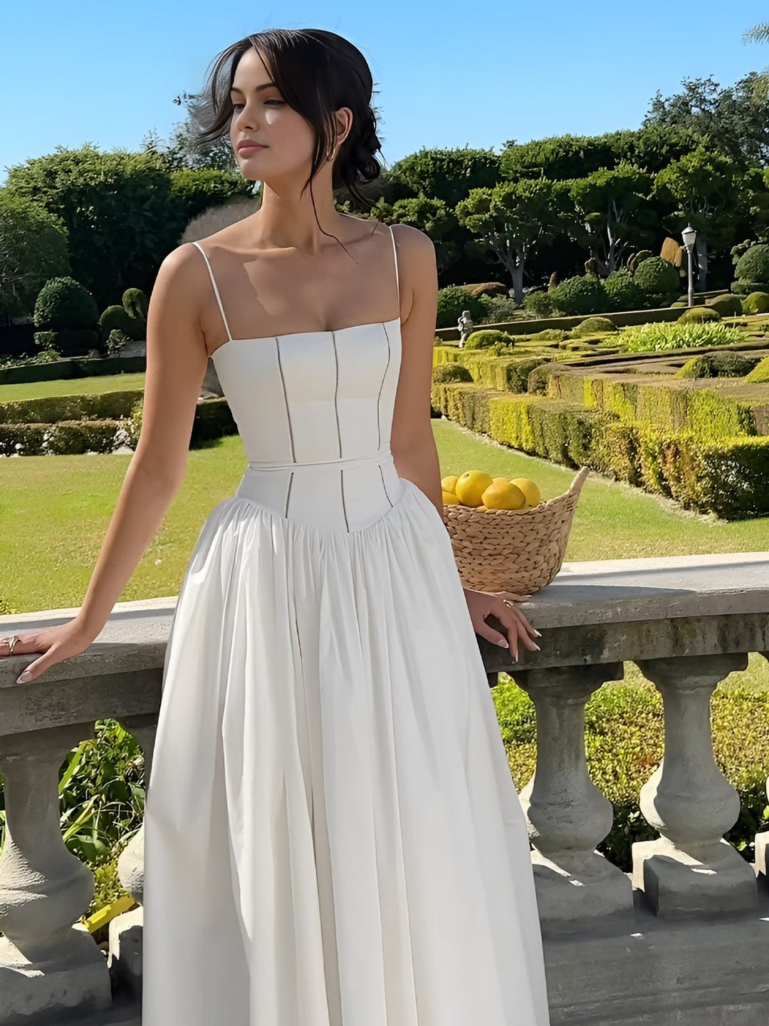 Rosalyn - Elegant Wedding Guest Corset Midi Dress