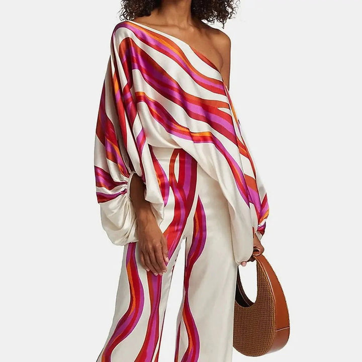 Hallie - Stylish Warm Off Shoulder Two Piece Sets