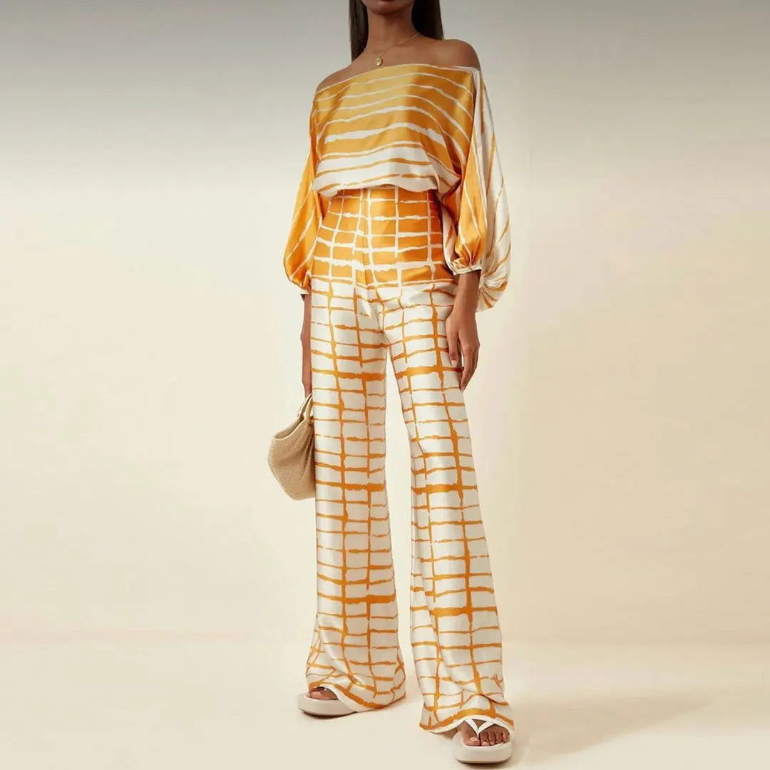 Hallie - Stylish Warm Off Shoulder Two Piece Sets