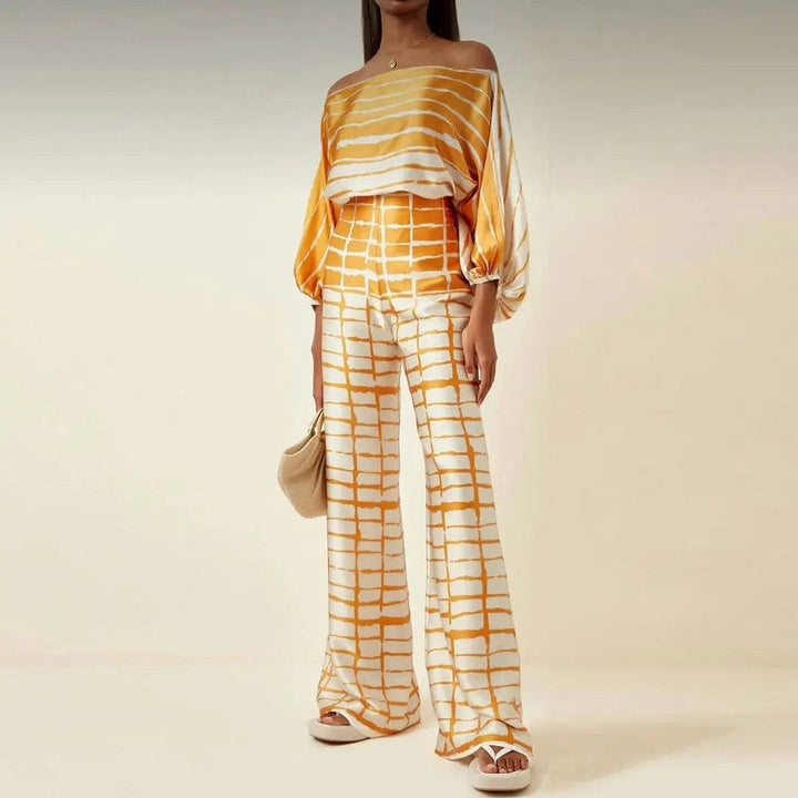 Hallie - Stylish Warm Off Shoulder Two Piece Sets