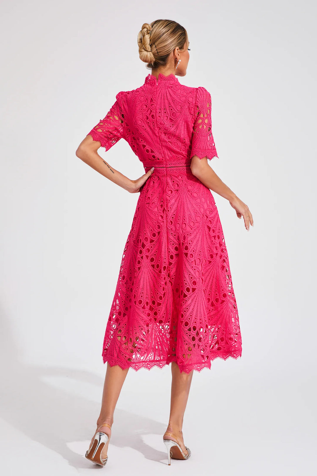Becca - Stylis Warm Lace White Midi Dress
