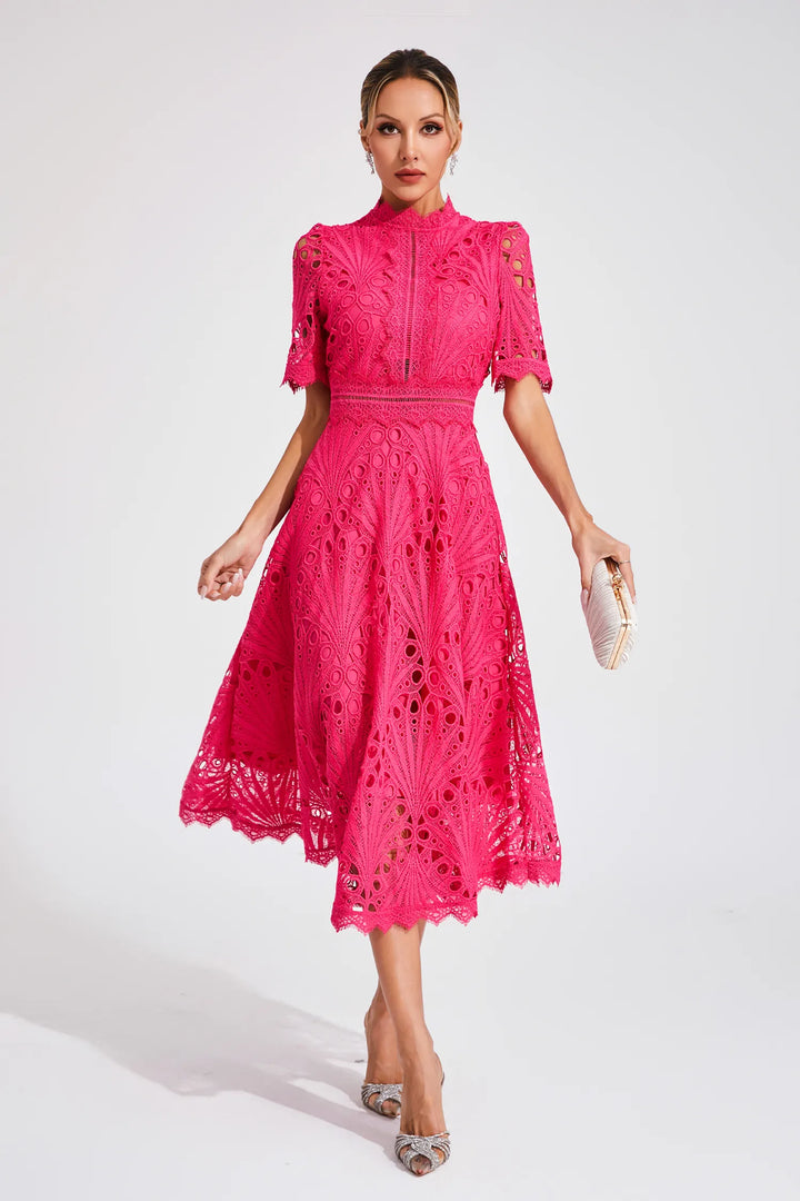 Becca - Stylis Warm Lace White Midi Dress