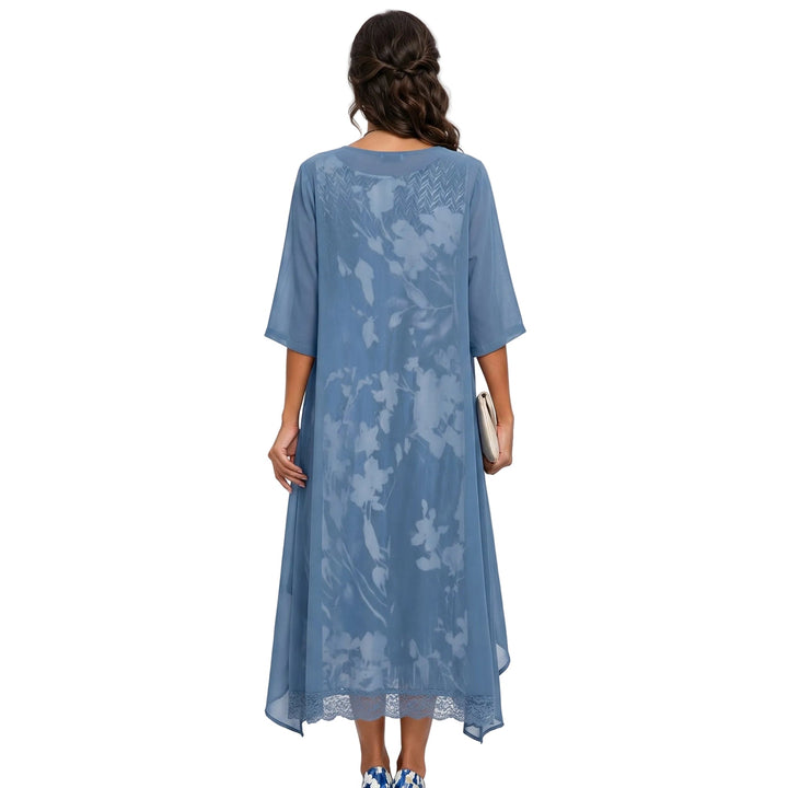 Bea - Floral Long Dress with Cardigan Set