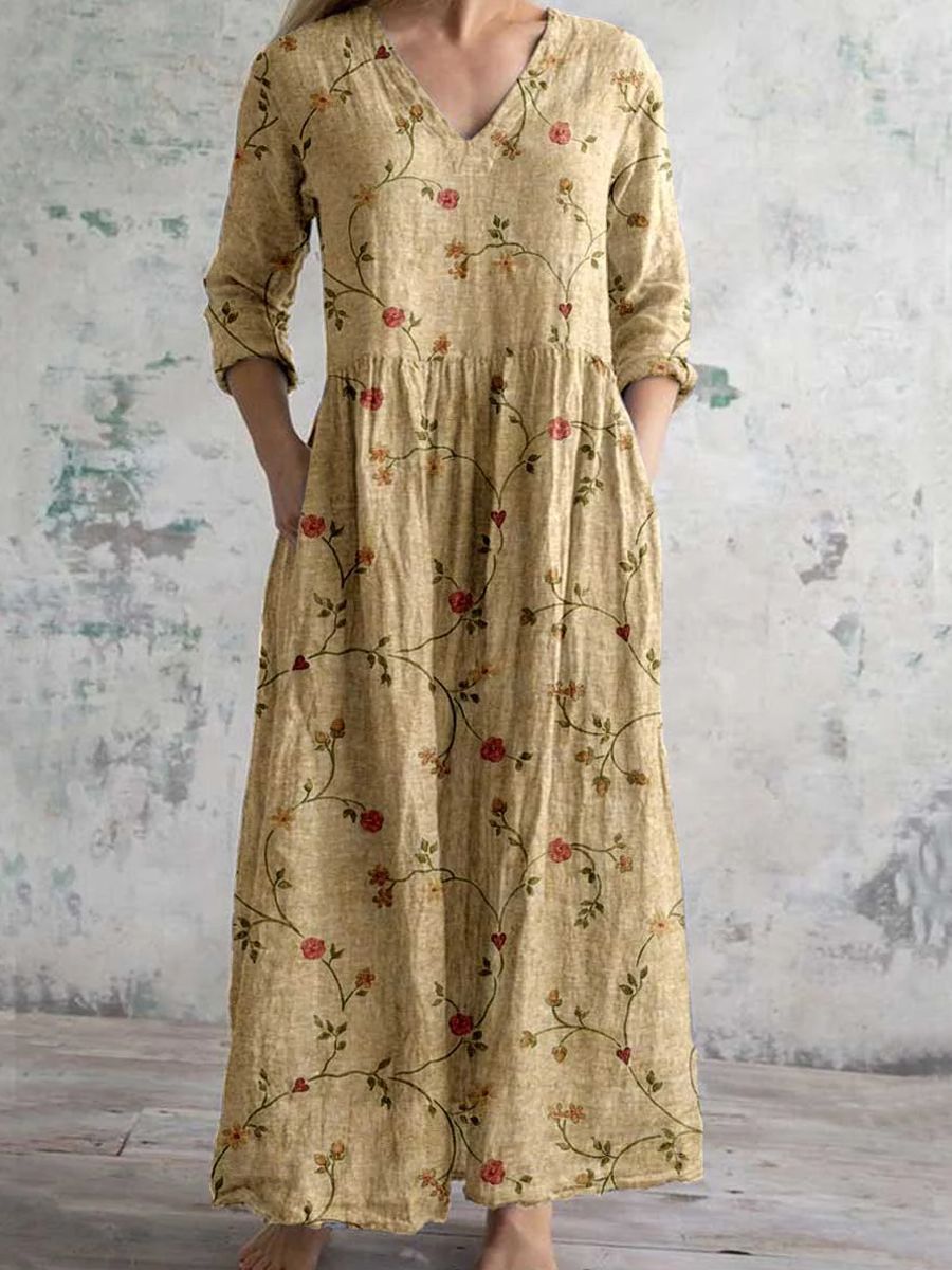 Rory - Romantic V Neck Maxi Floral Dress