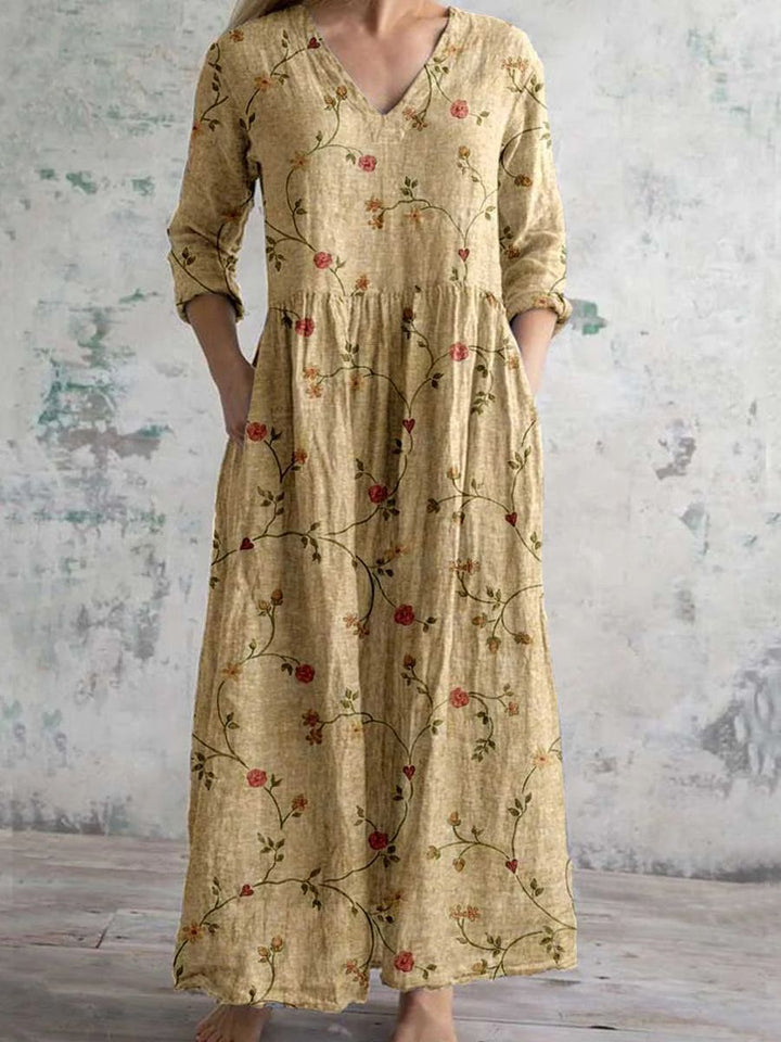 Rory - Romantic V Neck Maxi Floral Dress