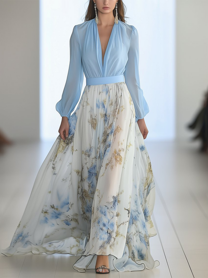 Tinsley - Stylish Long Sleeve Maxi Floral Dress
