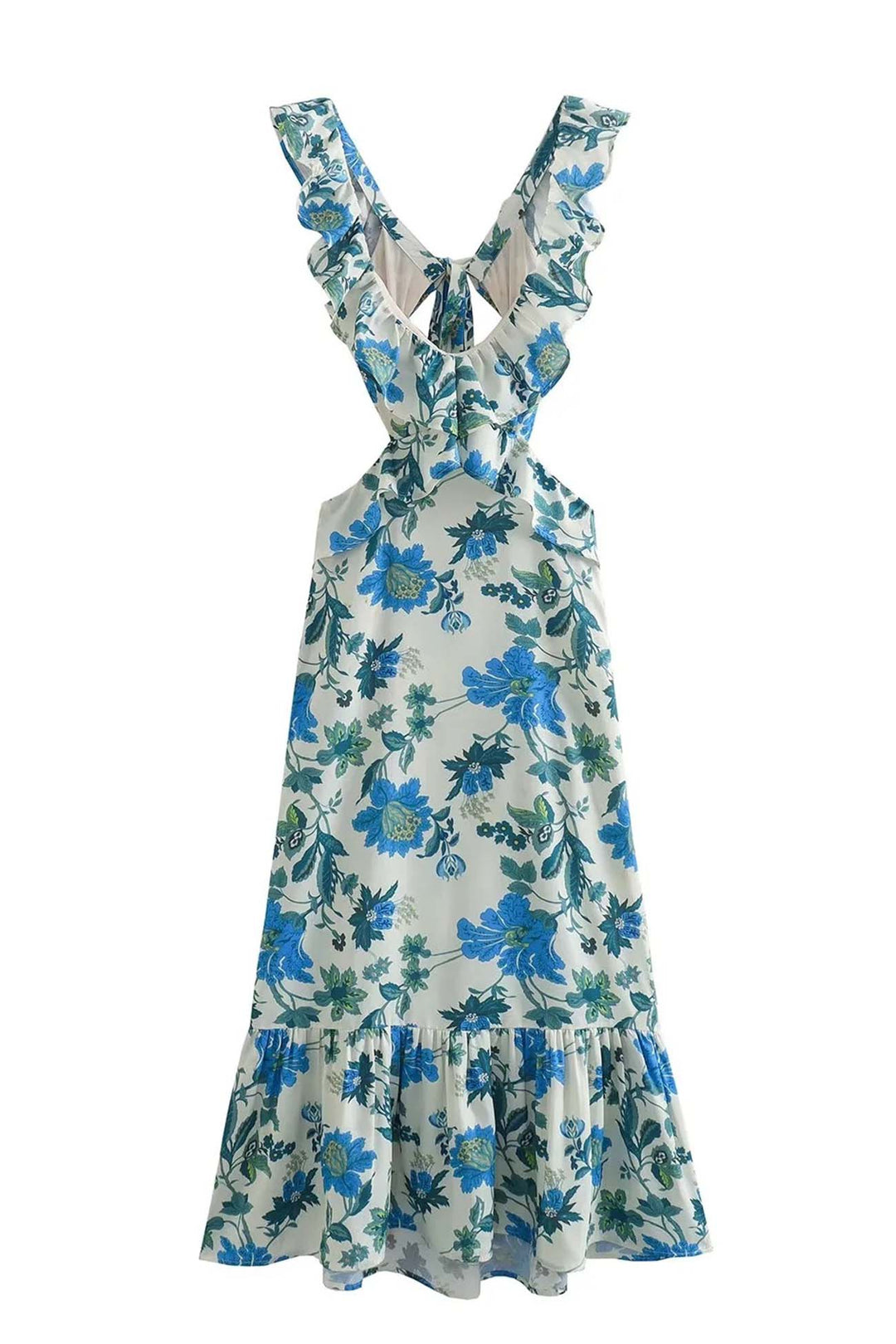Jayden - Stylish Warm Ruffle Maxi Floral Dress