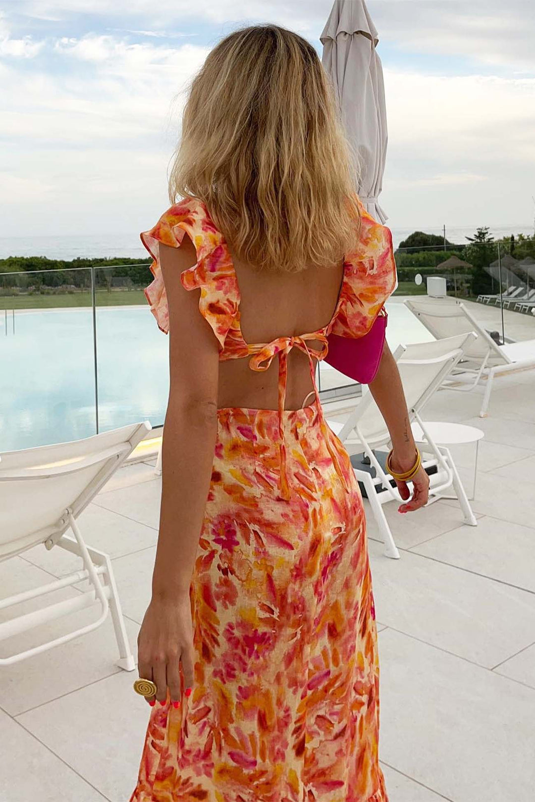 Jayden - Stylish Warm Ruffle Maxi Floral Dress