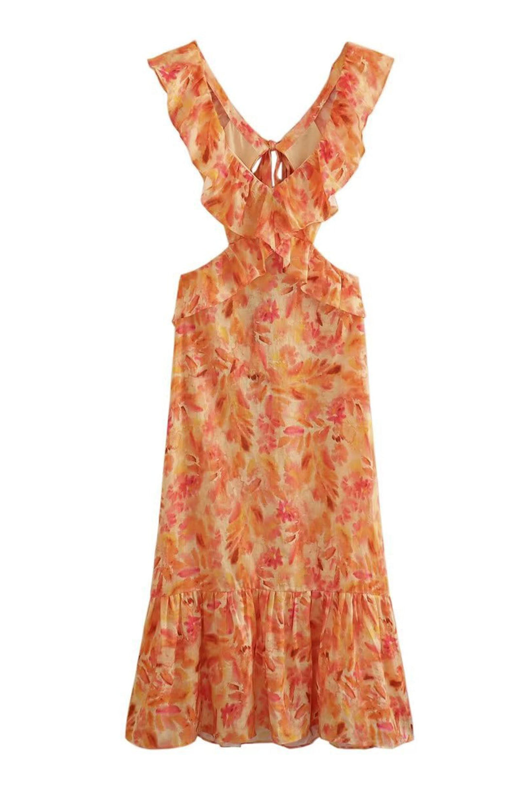 Jayden - Stylish Warm Ruffle Maxi Floral Dress
