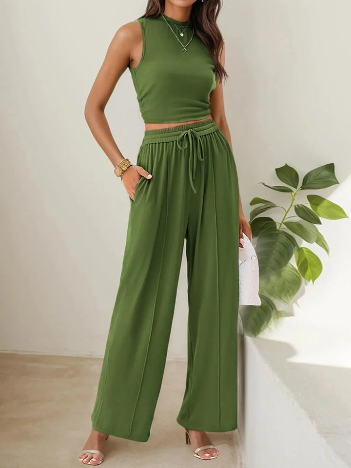 Ivana - Stylish Warm Sleeveless Pants Two Piece Sets