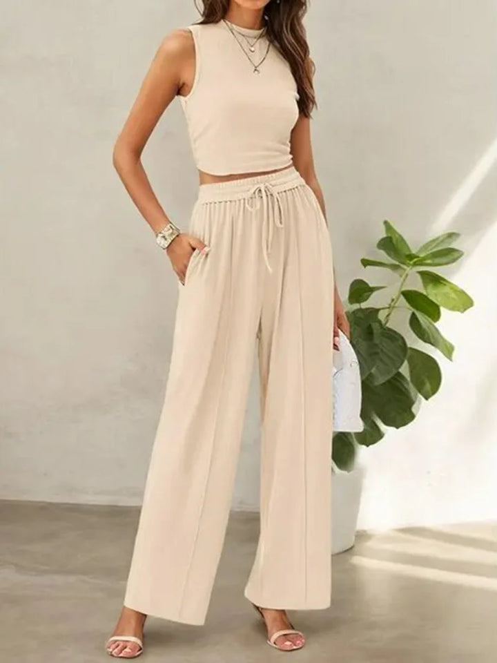 Ivana - Stylish Warm Sleeveless Pants Two Piece Sets