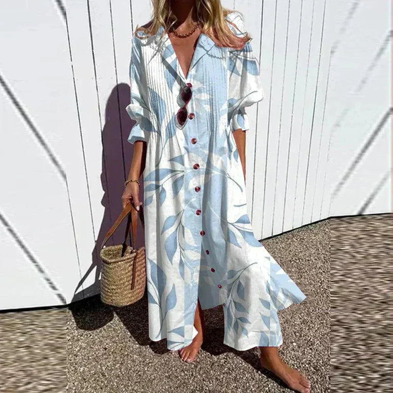 Zelda - Romantic V Neck Maxi Floral Dress