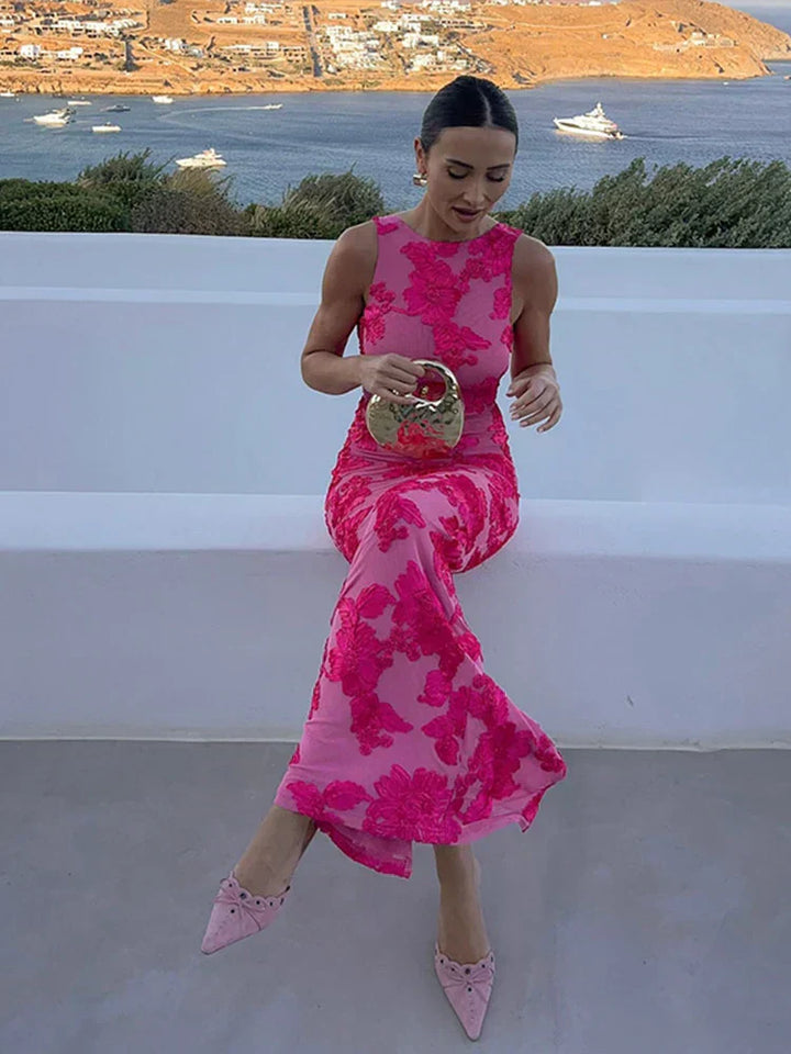 Presley - Romantic Sleeveless Maxi Floral Dress