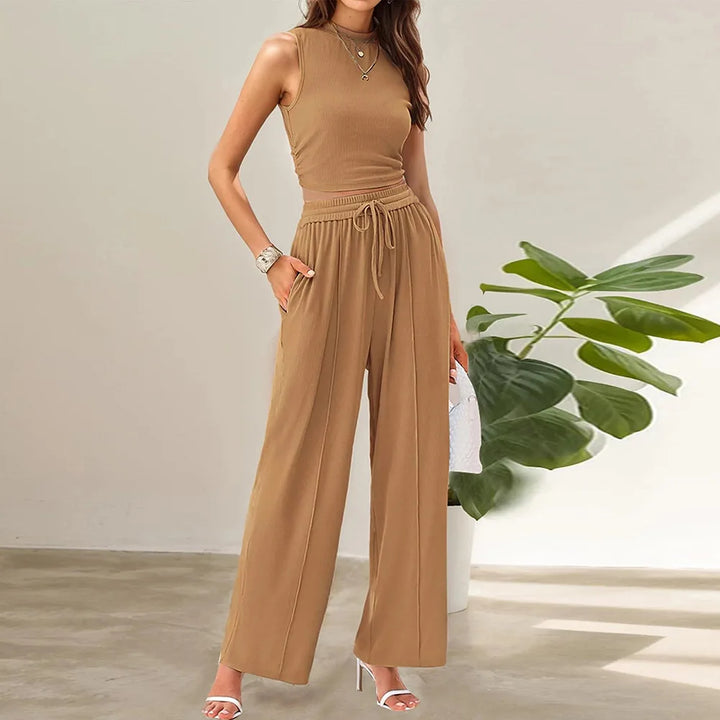 Ivana - Stylish Warm Sleeveless Pants Two Piece Sets