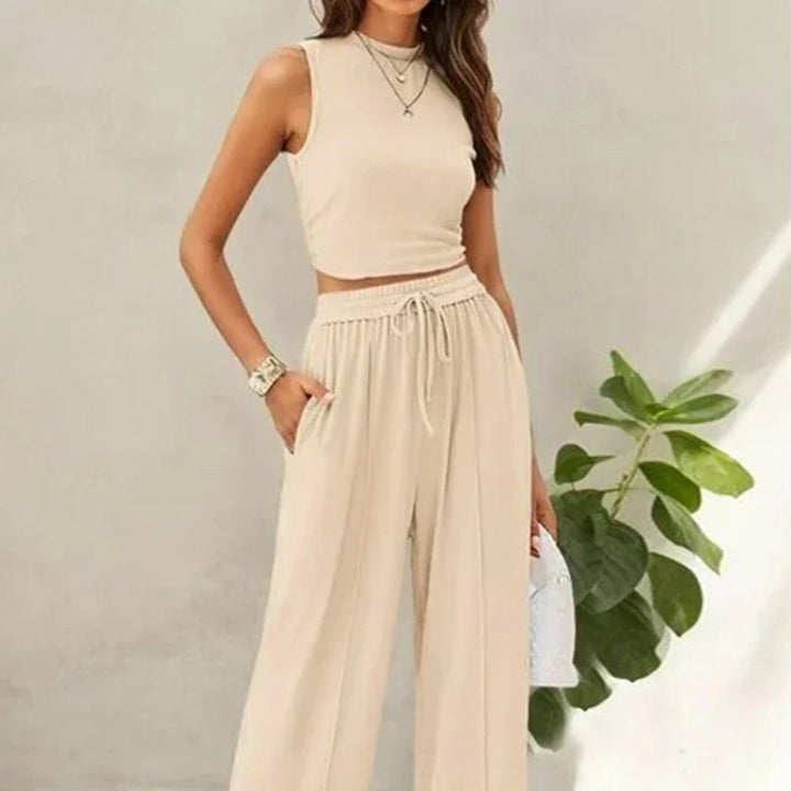 Ivana - Stylish Warm Sleeveless Pants Two Piece Sets