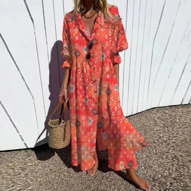 Zelda - Romantic V Neck Maxi Floral Dress