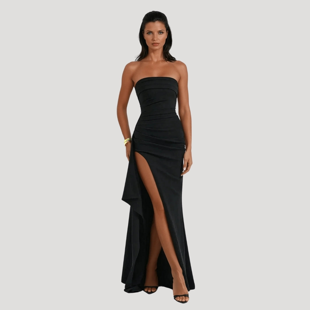 Dixie - Elegant Wedding Guest Strapless Dress | Maxi