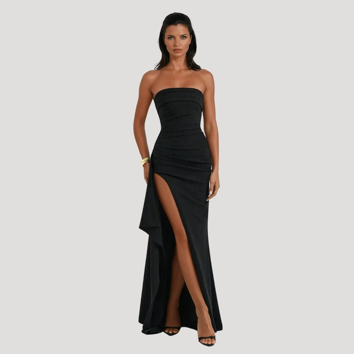 Dixie - Elegant Wedding Guest Strapless Dress | Maxi