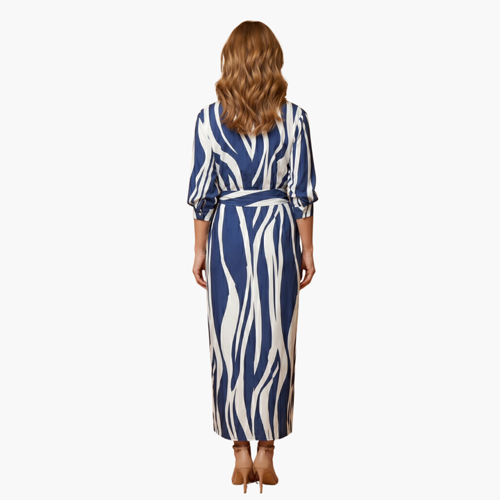 Bree - Striped Shirt Maxi Dress Made of Cotton