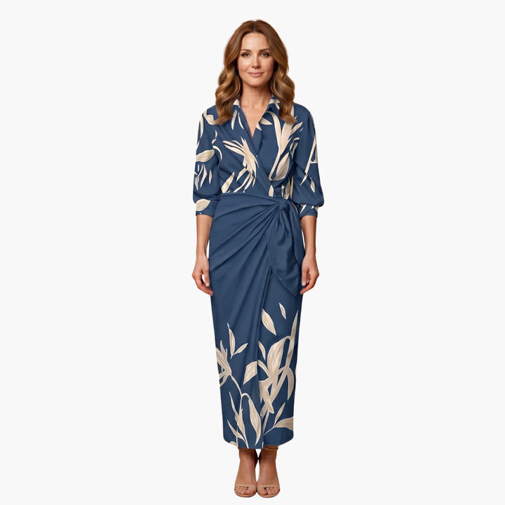 Bree - Striped Shirt Maxi Dress Made of Cotton