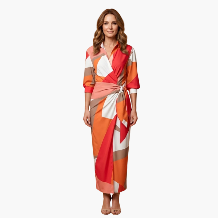 Bree - Striped Shirt Maxi Dress Made of Cotton