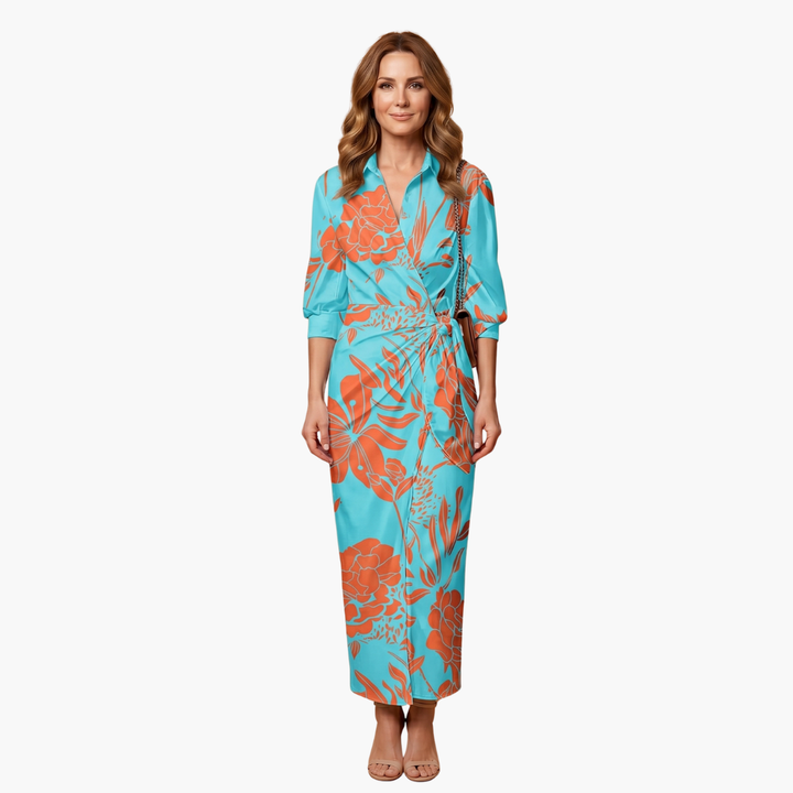 Bree - Striped Shirt Maxi Dress Made of Cotton