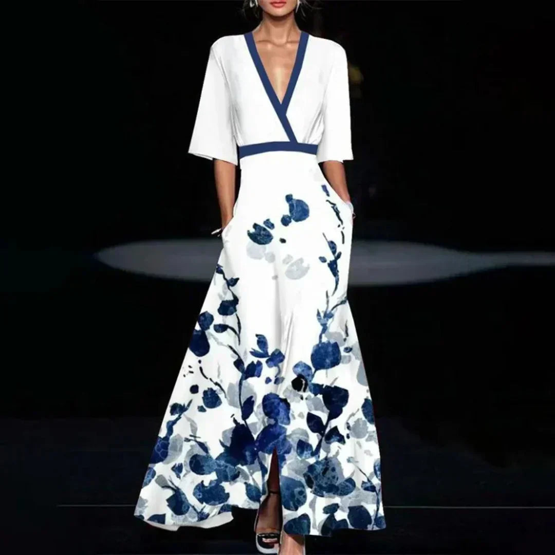Lea - Stylish Warm Flowy Maxi Floral Dress
