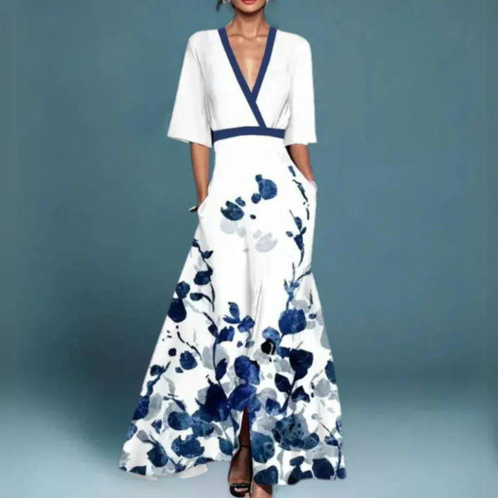 Lea - Stylish Warm Flowy Maxi Floral Dress
