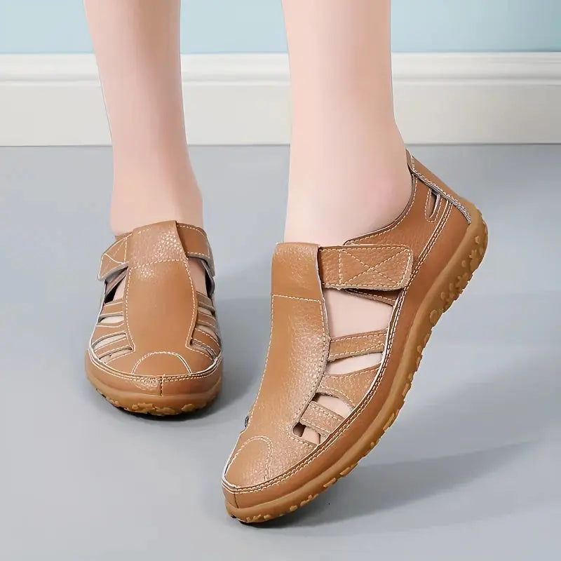 Bunny - Vintage Leather Velcro Sandals