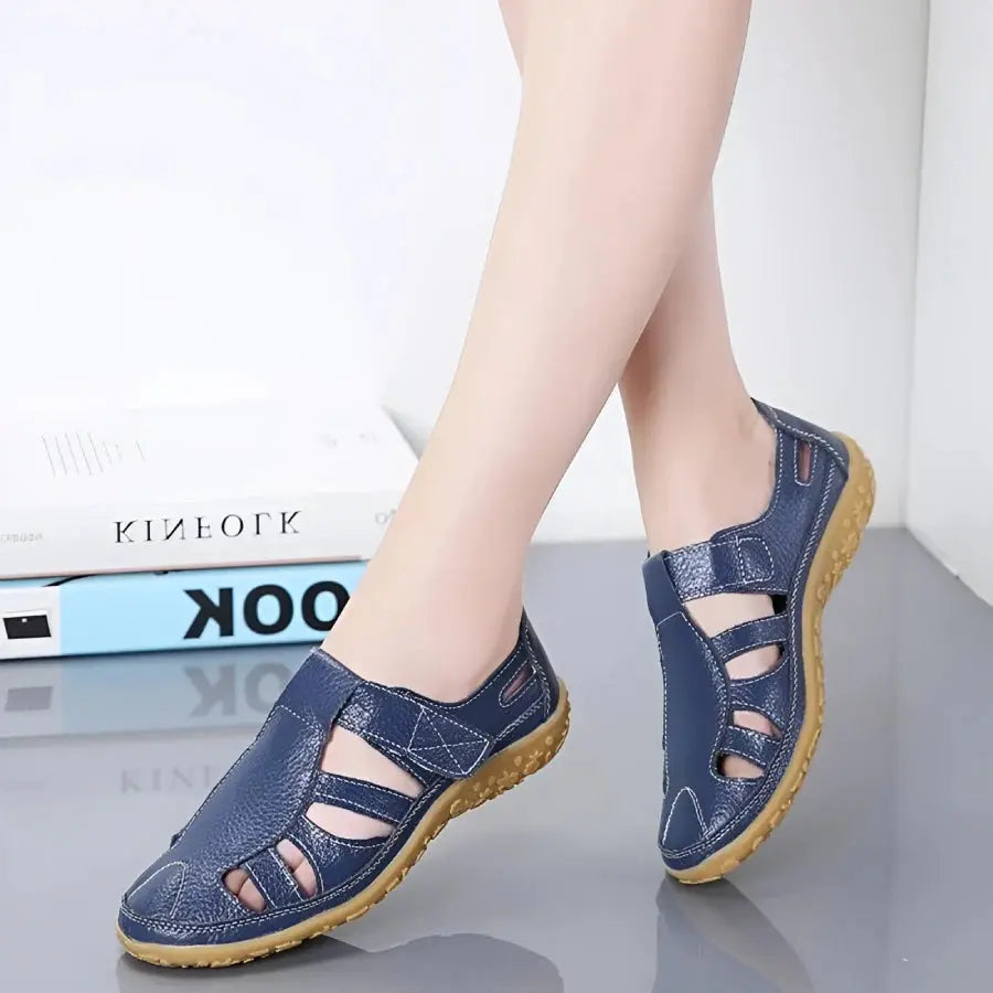 Bunny - Vintage Leather Velcro Sandals