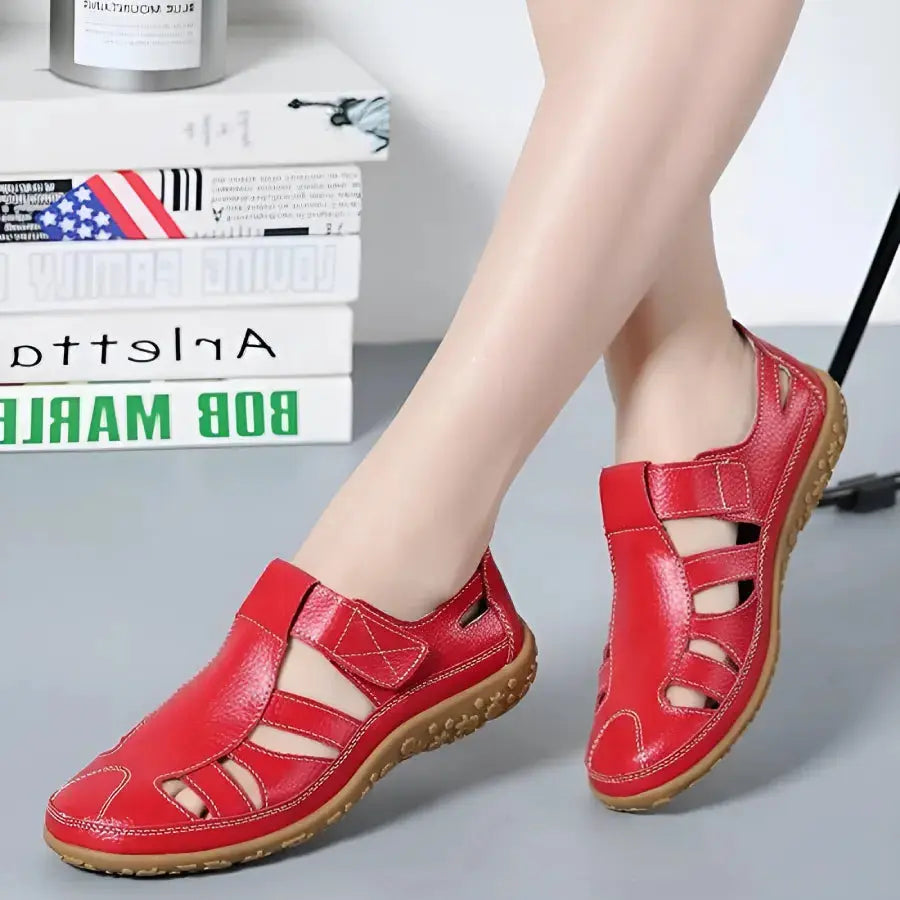 Bunny - Vintage Leather Velcro Sandals