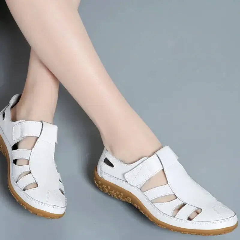 Bunny - Vintage Leather Velcro Sandals