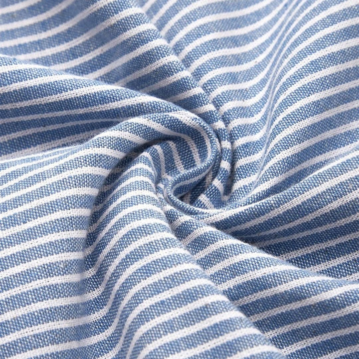 Bly - Striped Midi Dress Button Front 3/4 Sleeve Everyday Dress