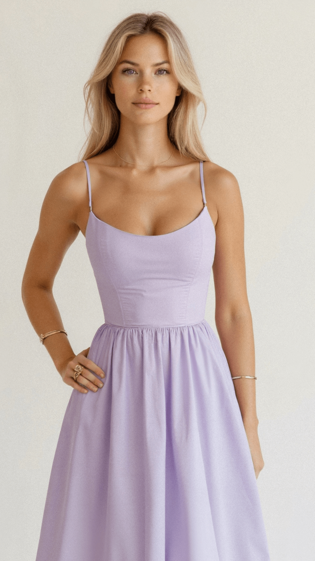 Charli - Warm Ascot Neck White Midi Dress