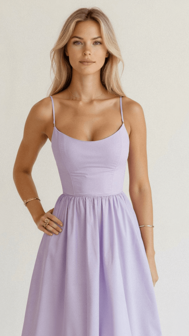 Charli - Warm Ascot Neck White Midi Dress