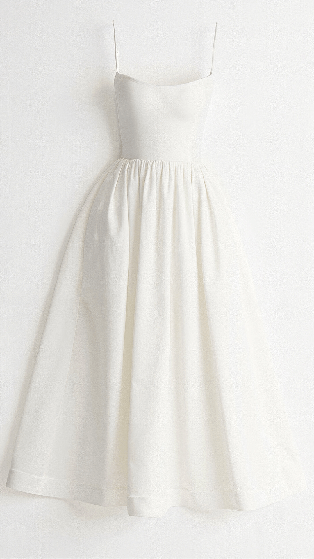 Charli - Warm Ascot Neck White Midi Dress