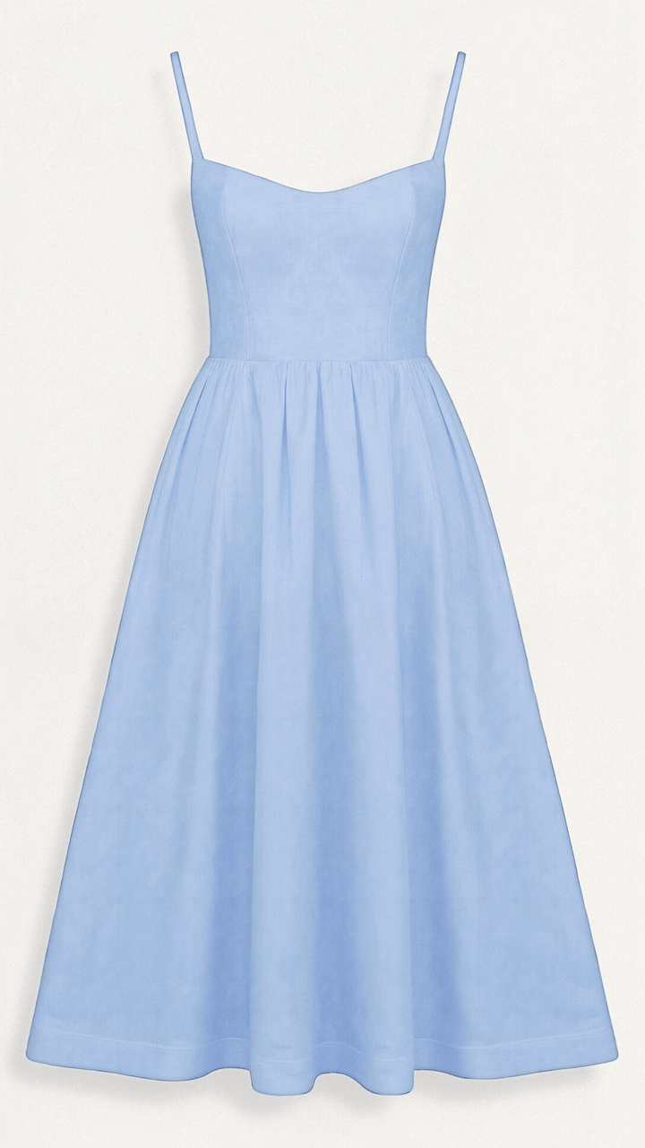 Charli - Warm Ascot Neck White Midi Dress