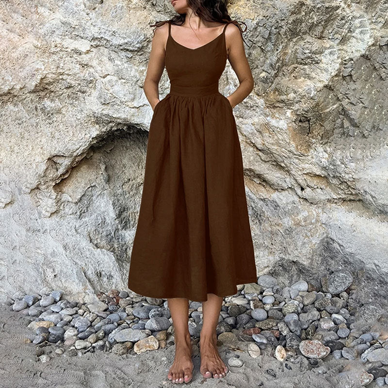 Destiny - Stylish Warm Open Back Slit White Midi Dress