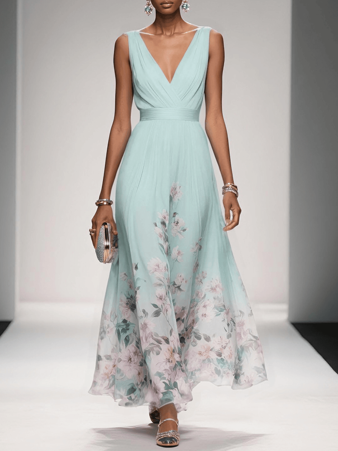 Alys - Floral Print Wedding Guest Dress