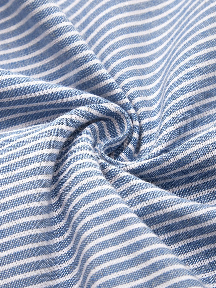 Kaya - Effortless Striped Button Midi Dress
