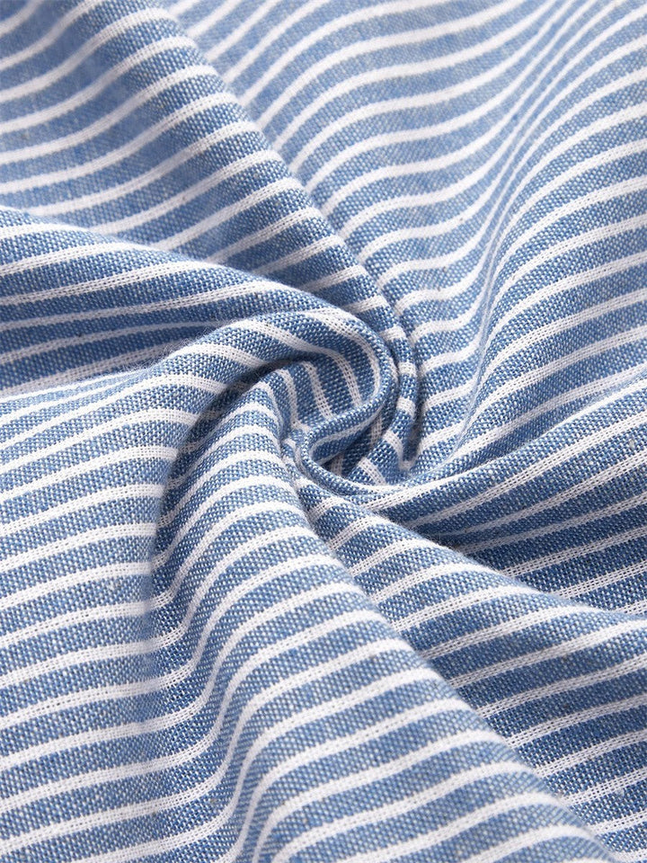 Kaya - Effortless Striped Button Midi Dress