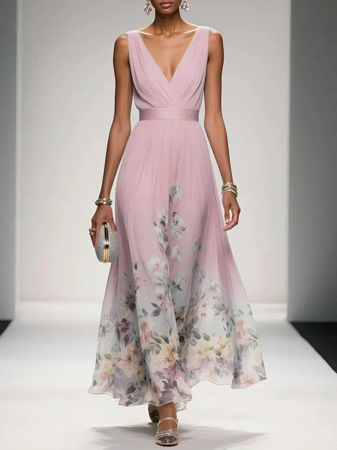 Alys - Floral Print Wedding Guest Dress