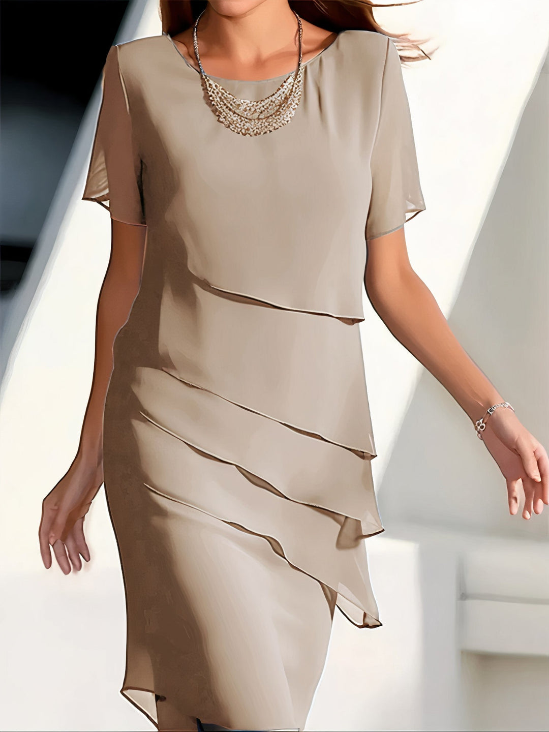 Claudine - Tiered Chiffon Dress