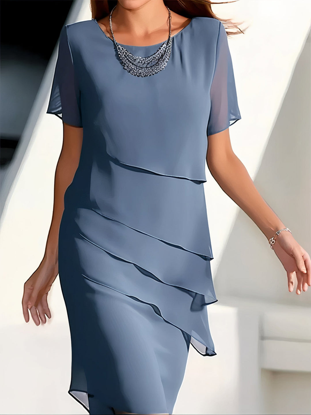 Claudine - Tiered Chiffon Dress